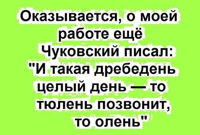 И такая дребедень целый день то тюлень позвонит то олень картинка