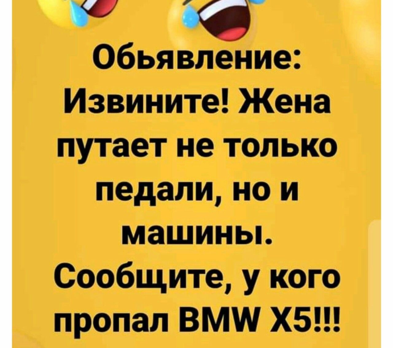 Обьявление Извините Жена путает не только педали но и машины Сообщите у кого пропал ВМШ ХБ