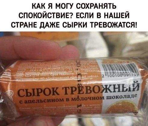 КАК Я МОГУ СОХРАНЯТЬ СПОКОЙСТВИЕ ЕСЛИ В НАШЕЙ СТРАНЕ дАЖЕ СЫРКИ ТРЕВОЖАТСЯ