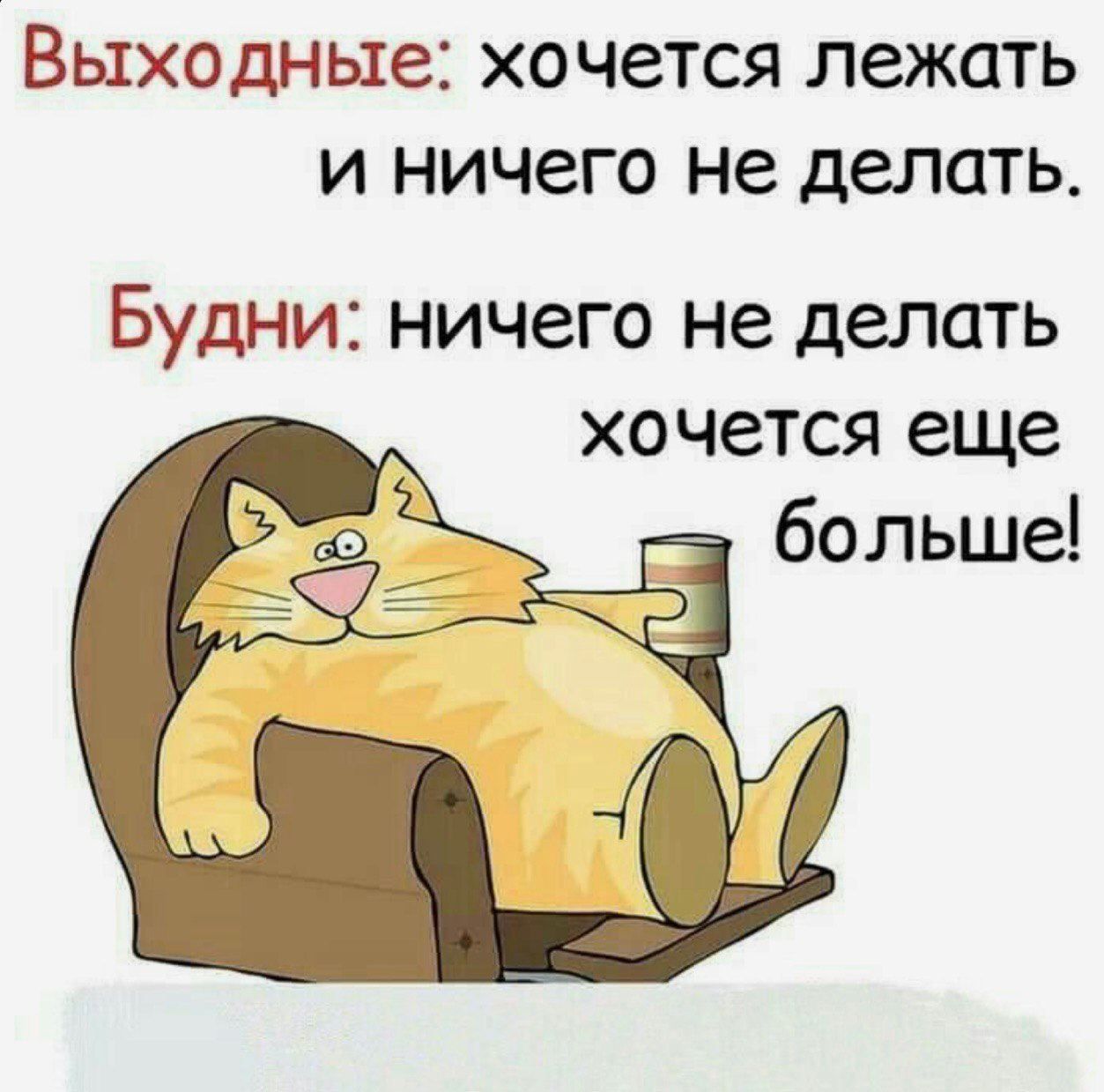 ВЫХОДНЫЕ ХОЧЗТСЯ ЛЗЖОТЬ И НИЧеГО Не деЛОТЬ Будни ничего не делать хочется еще больше