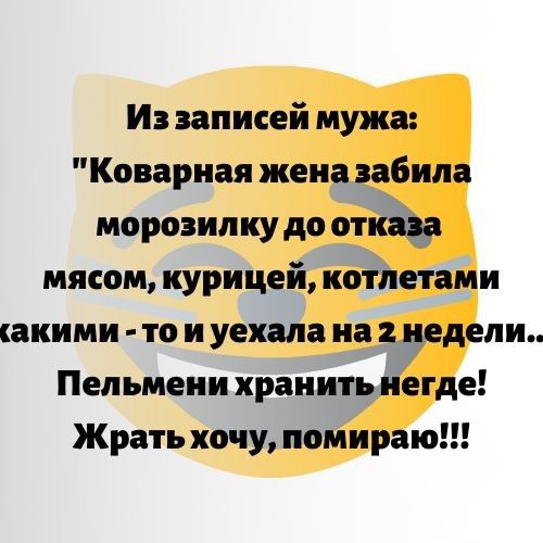Из записей мужа Ковариая жена забила морозилку до отказ мясом курицей котлетами какими то и уехала на 2_кедепи Пельмени хранить негде Жрать хочу помираю