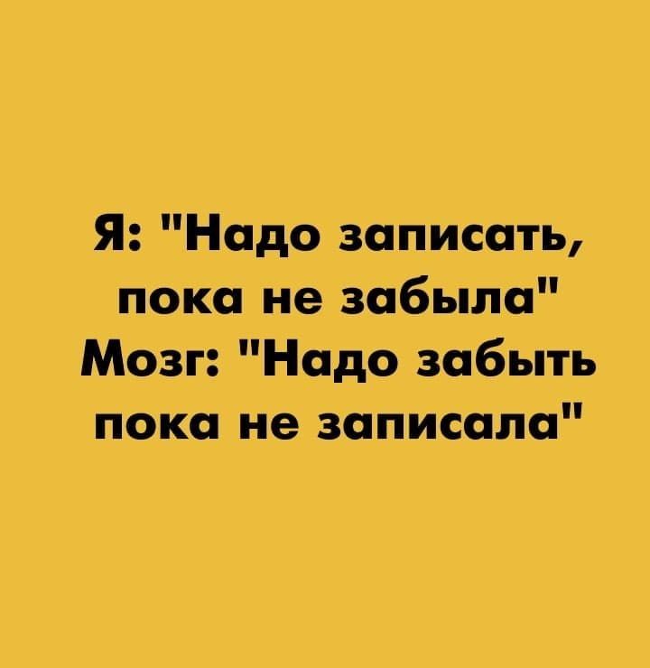 я Надо записать пока не забыла Мозг Надо забыть пока не записала