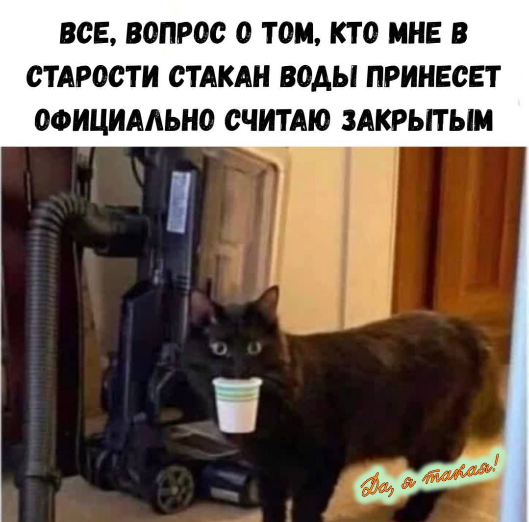 ВСЕ, ВОПРОС О ТОМ, КТО МНЕ В СТАРОСТИ СТАКАН ВОДЫ ПРИНЕСЕТ ОФИЦИАЛЬНО СЧИТАЮ ЗАКРЫТЫМ