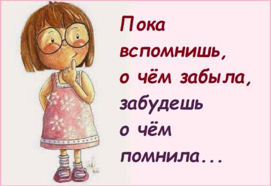 Пока вспомнишь, о чём забыла, забудешь о чём помнила...
