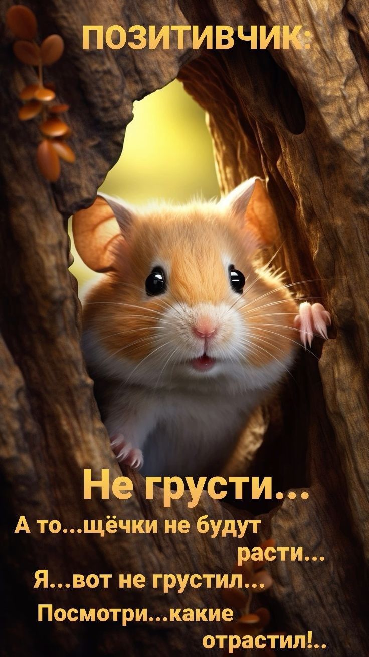 Не грусти... А то...щёчки не будут расти... Я...вот не грустил... Посмотри...какие отрасли!...