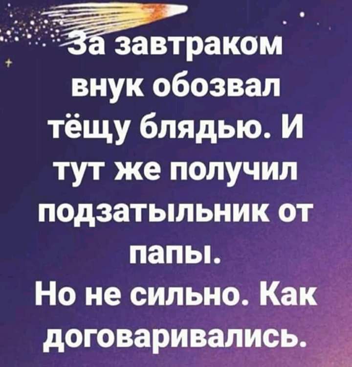 внук обозвал тёщу блядью И тут же получил подзатыпьник от папьь Но не сильно Как договаривалисьз