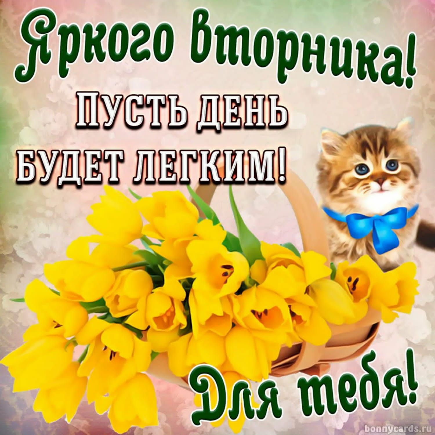 Яркого вторника! Пусть день будет легким! Для тебя!