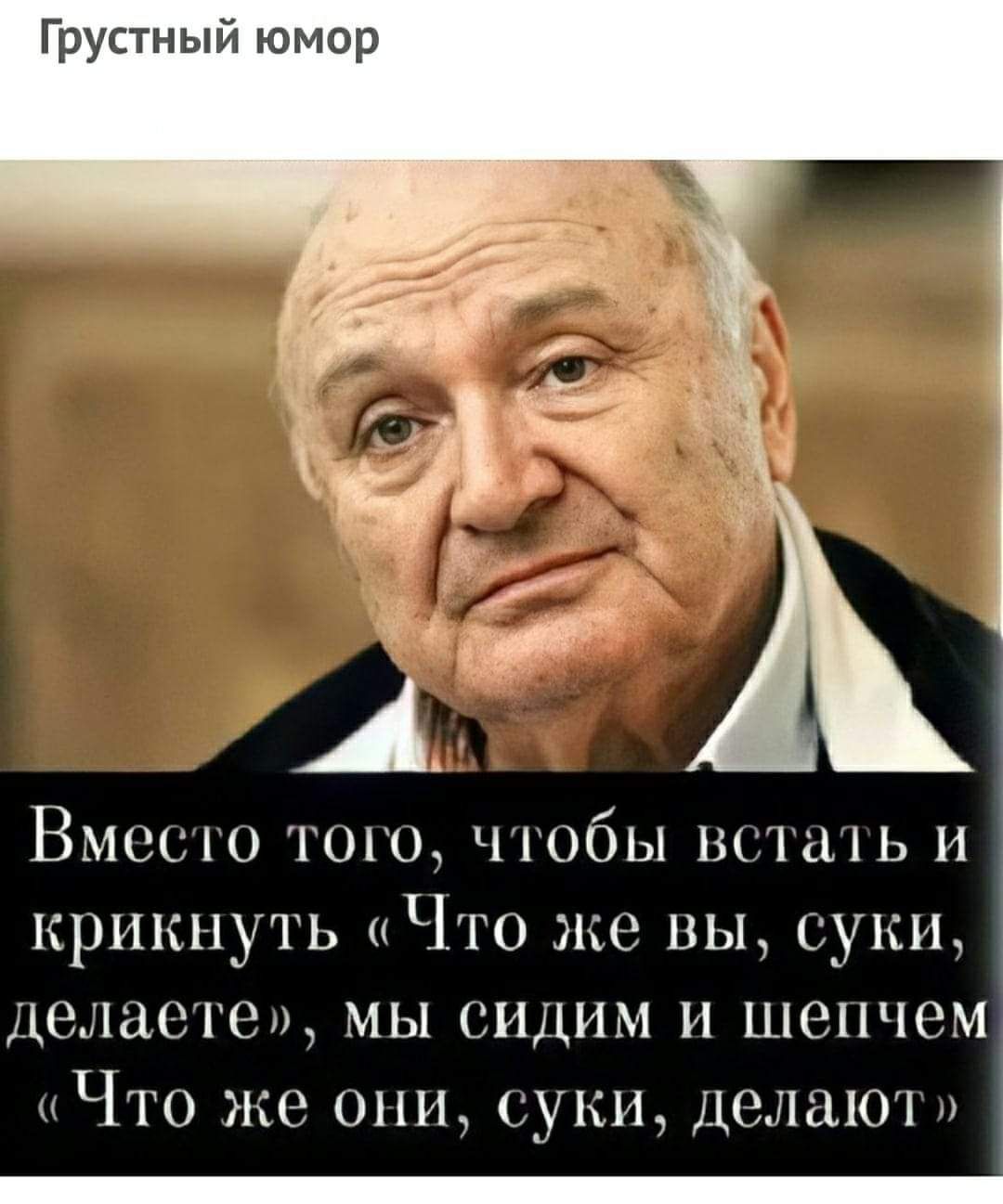 Грустный юмор Вместо того чтобы встать и крикнуть Что же вы суки делаете мы сидим и шепчем Что же они суки Делают