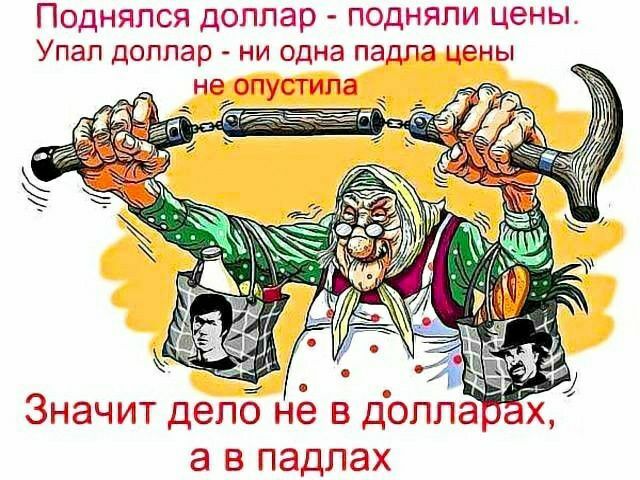 Поднялся доппар подняли цены Упап доппар ни одна падла цены не опустила _ а в падпах