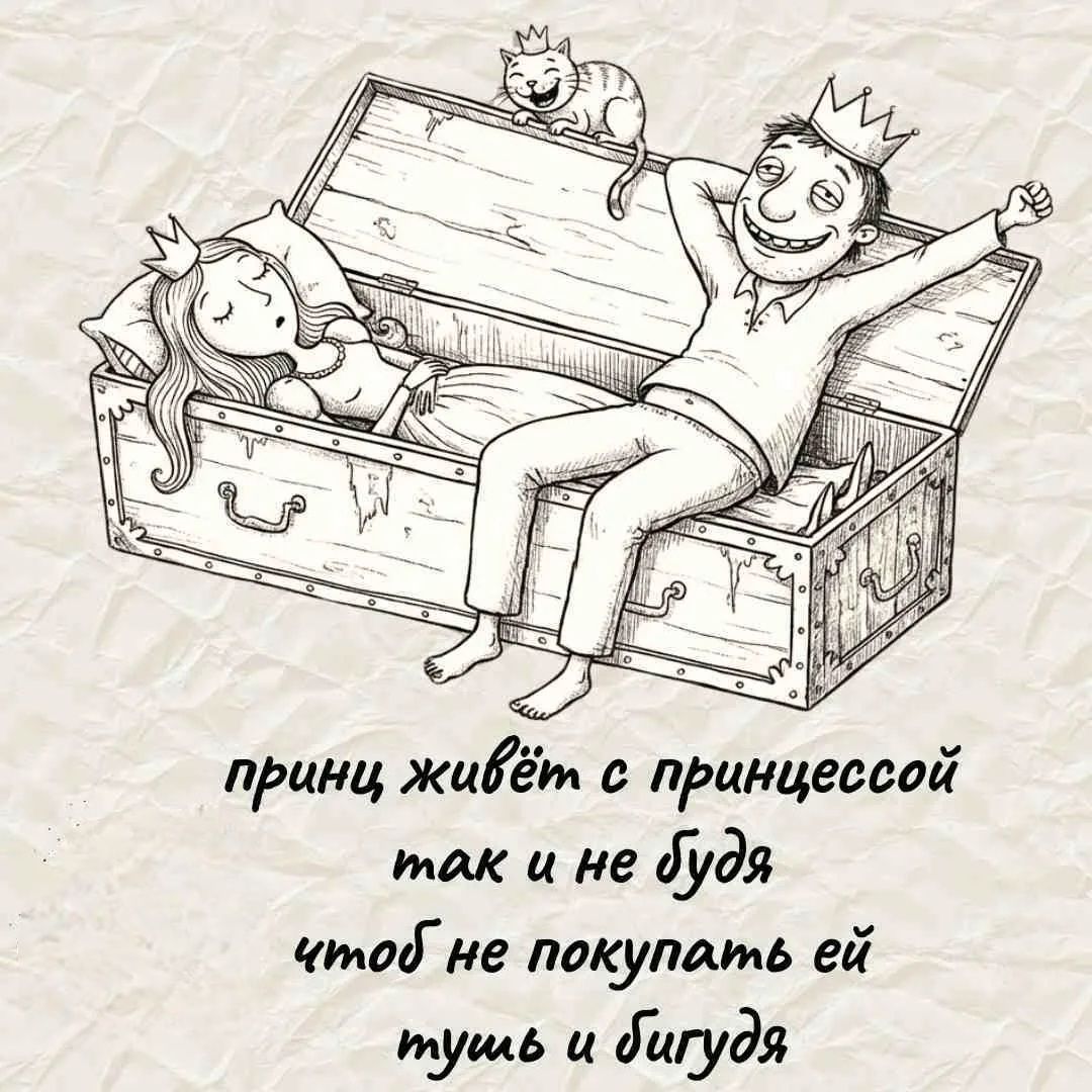 принц живёт с принцессой так и не будет чтобы не покупать ей туфли и бигуди
