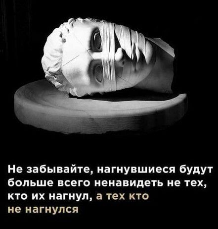 Не забывайте нагнувшиеся будут больше всего ненавидеть не тех кто их нагнул а тех кто не нагнулся