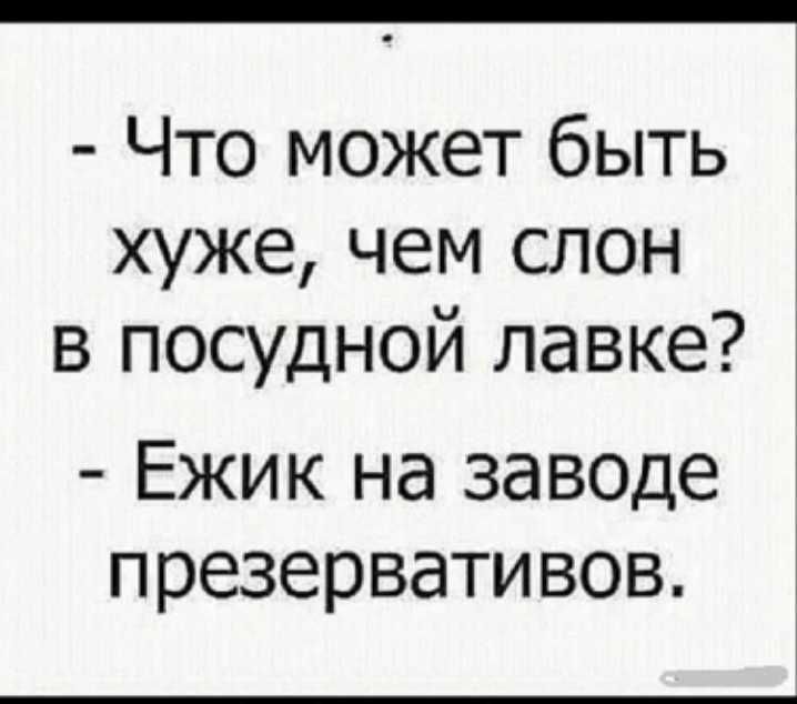 Что может быть хуже чем слон в посудной лавке Ежик на заводе презервативов