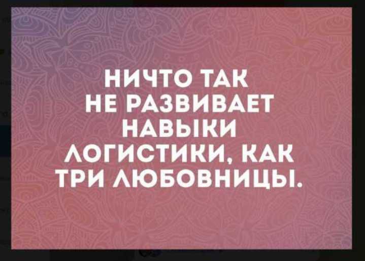 НИЧТО ТАК НЕ РАЗВИВАЕТ НАВЫКИ АОГИСТИКИ КАК ТРИ АЮБОВНИЦЫ