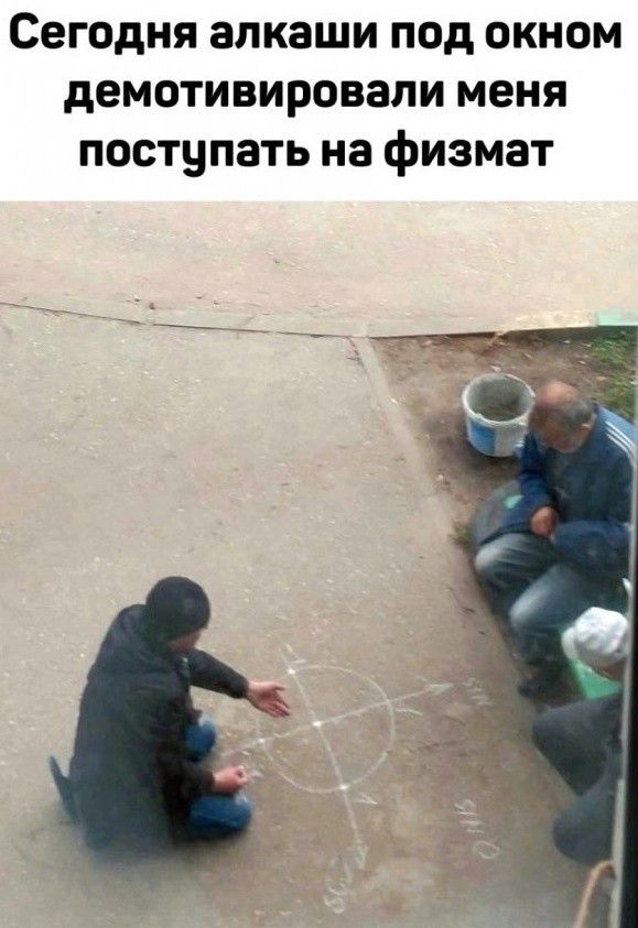 Сегодня алкаши под окном демотивировали меня поступать на физмат