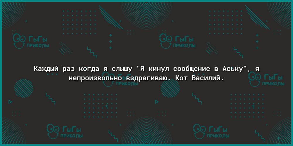Каждый раз когда я слышу Я кинул сообщение в Аську я непроизвольно вздрагиваю Кот Василий