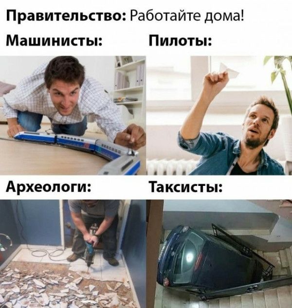 Правительство Работайте дома Машинисты Пилоты Археологи Таксисты