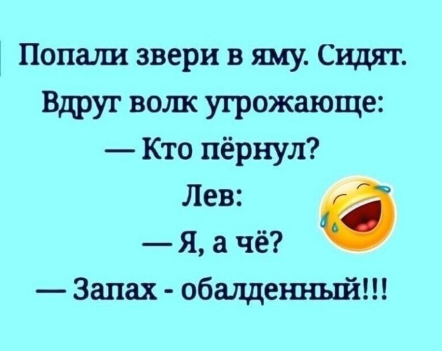 Попали звери в яму Сидят Вщэуг волк угрожающе Кто пёрнул Лев в Я а чё Запах обалденный