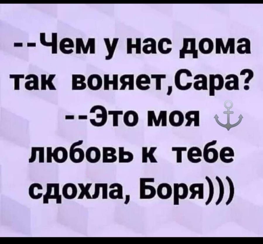Чем у нас дома так воняетСара Это моя любовь к тебе сдохла Боря