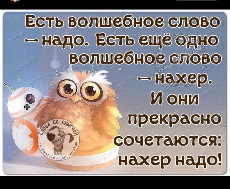 Есть волшебное слово надо Есть ещёодно волшебноЗспОізо чахер 9 ТО И они 3 прекрасно ёіу сочетаются нахер надо