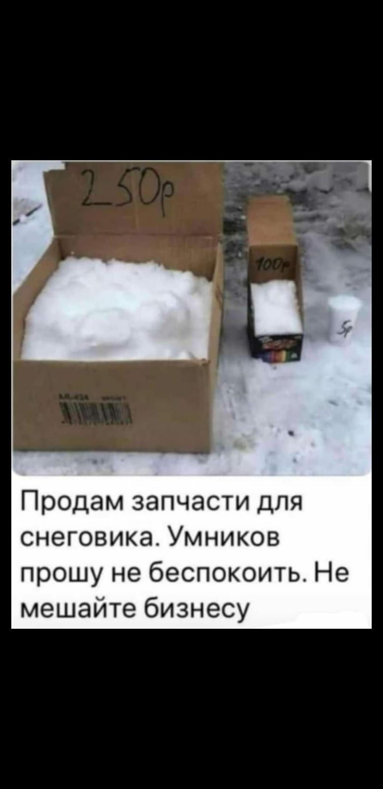 Продам запчасти для снеговика Умников прошу не беспокоить Не мешайте бизнесу