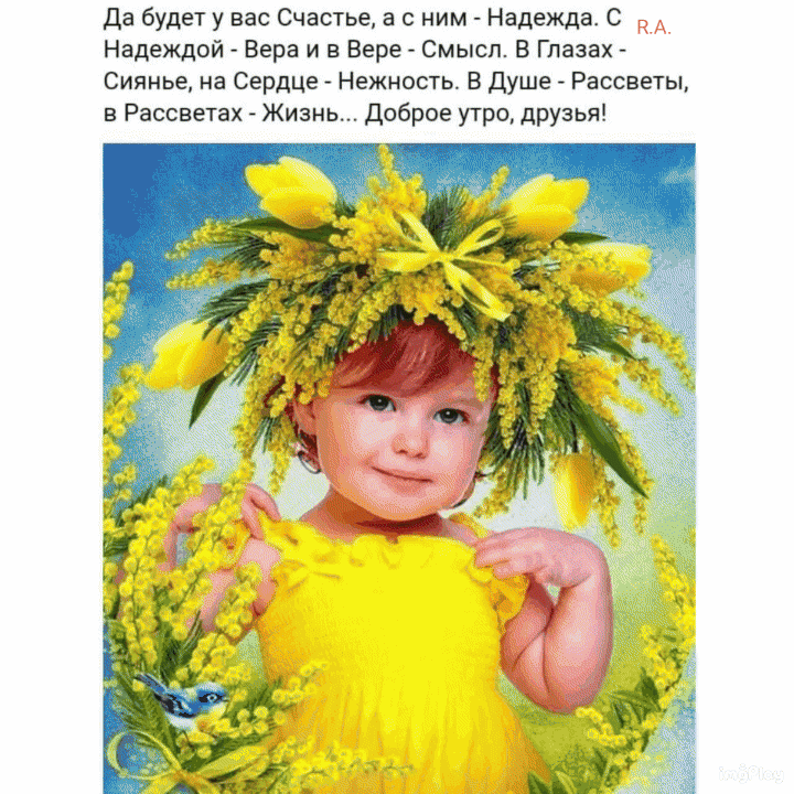 Да будет у вас Счастье а с ним Надежда С Надеждой Вера и в Вере Смысл В Глазах Сиянье на Сердце Нежность В Душе Рассветы в Рассветах Жизнь Доброе утро друзья