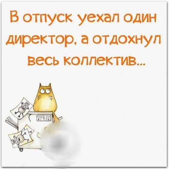 В отпуск уехал один директор а ОТДОХНУП ВССЬ КОППеКТИВ