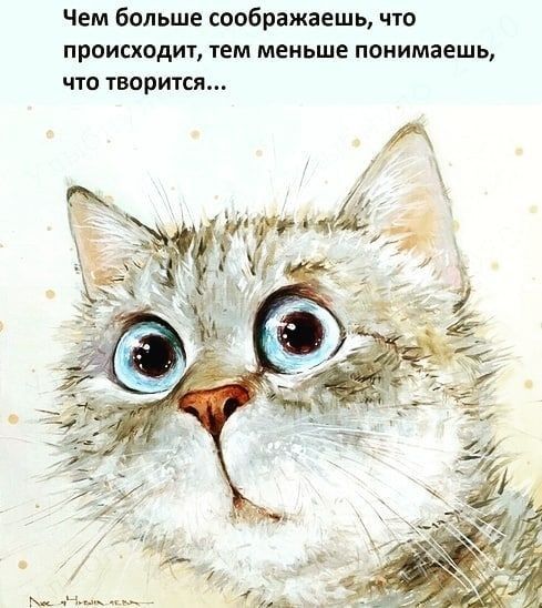 Чем больше соображаешь что происходит ТЕМ меньше понимаешь ЧТО ТВОРИТСЯ