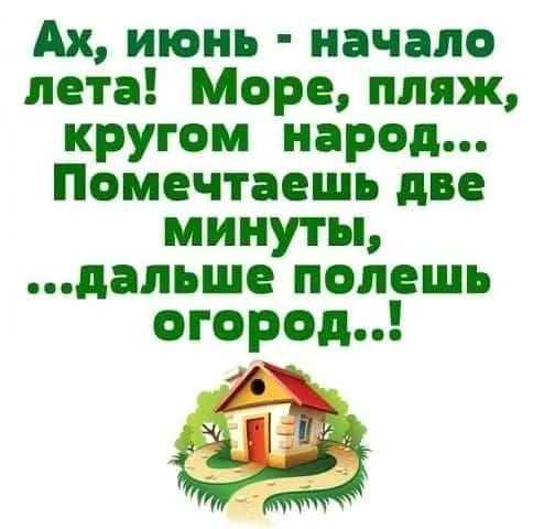 Ах июнь начало пета Море пляж кругом народ Помечтаешь две минуты дальше полешь огород