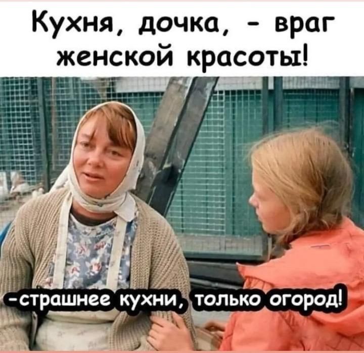 Кухня дочка враг женской красоты страшнее кухни тцглько огород