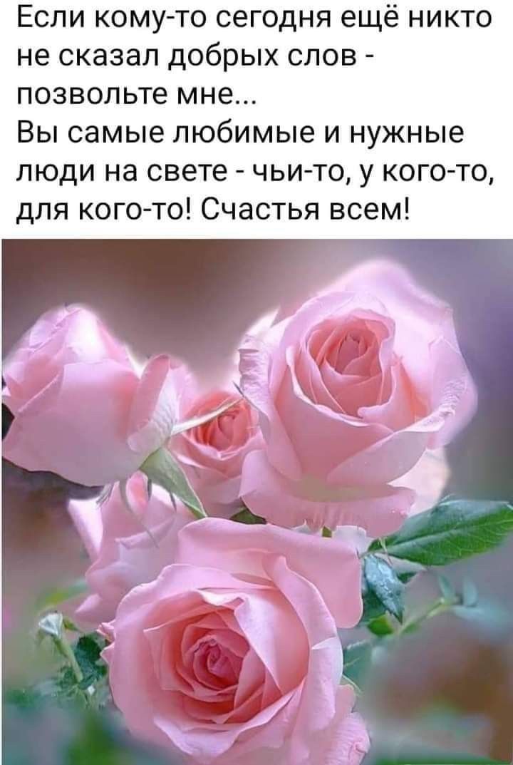 Если комуто сегодня ещё никто не сказал добрых слов позвольте мне Вы самые любимые и нужные люди на свете чьито у когото для кого то Счастья всем