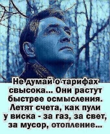 свысока Они растут быстрее осмысления Аетят счета как пули у виска за газ за свет за мусор отопление