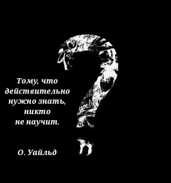 Тому что действительно нужно знать никто не научит 0 Уайльд