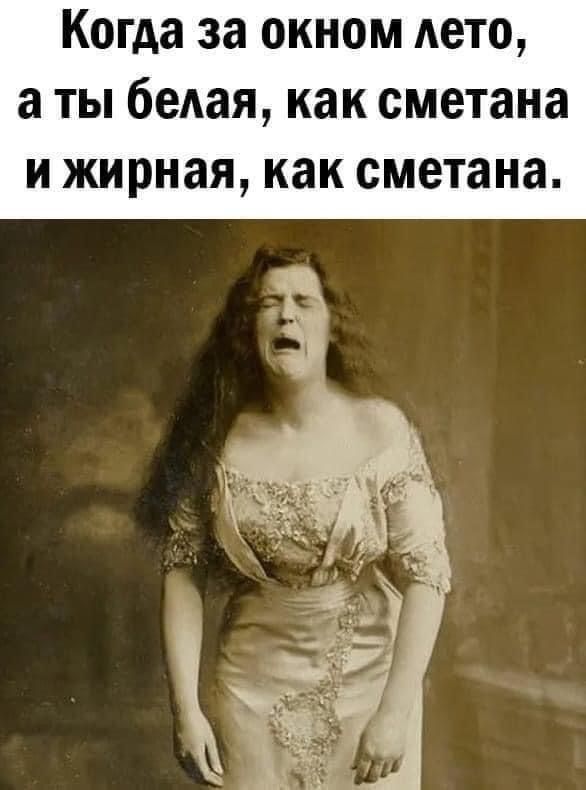 Когда за окном лето а ты белая как сметана и жирная как сметана