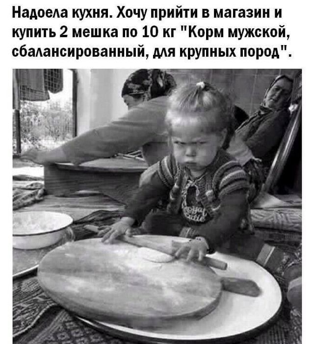 Надоела кухня Хочу прийти в магазин и купить 2 мешка по 10 кг Корм мужской сбалансированный для крупных пород