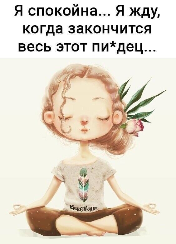 Я спокойна Я жду когда закончится весь этот пидец