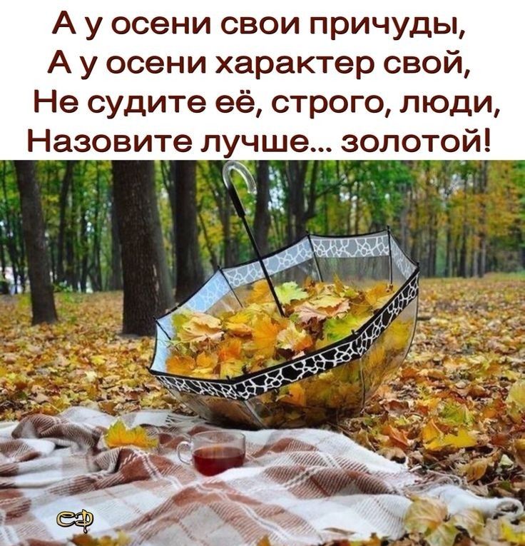 А у осени свои причуды А у осени характер свой Не судите её строго люди