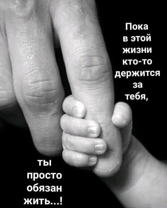 ты просто обязан жить Пока в этой жизни кто то держится за тебя
