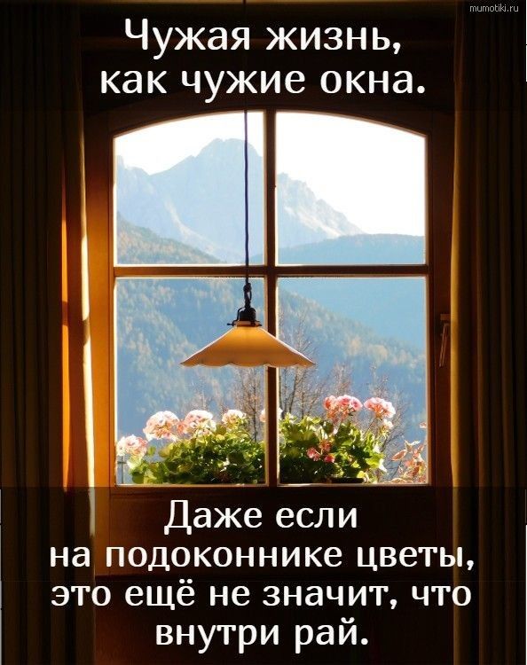 Чужая жизнь как чужие окна 1 Даже если на подоконнике цветы это ещё не значит что внутри рай