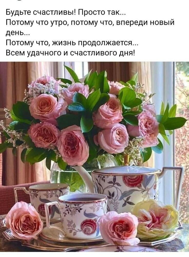 Будьте счастливы Просто так Потому что утро потому что впереди новый день Потому что жизнь продолжается Всем удачного и счастливого дня