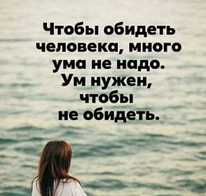 Чтобы обидеть человека много ума не надо Ум нужен чтобы не обиде Й
