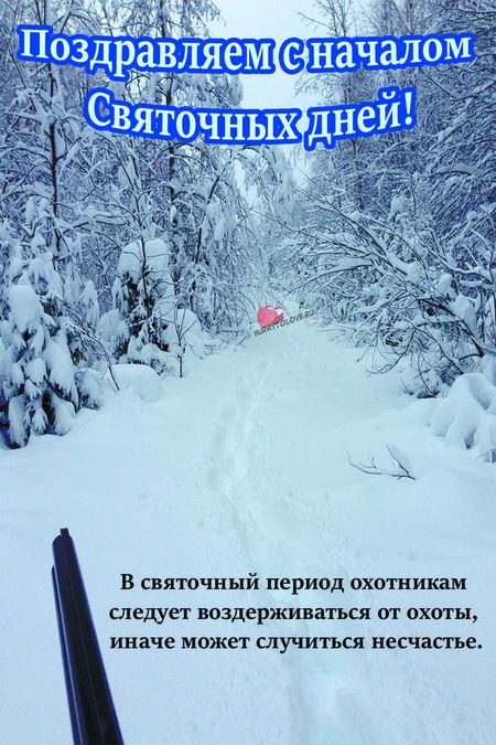 В святочный период охотникам следует воздеркинатъся от охоты иначе может случиться несчасгье