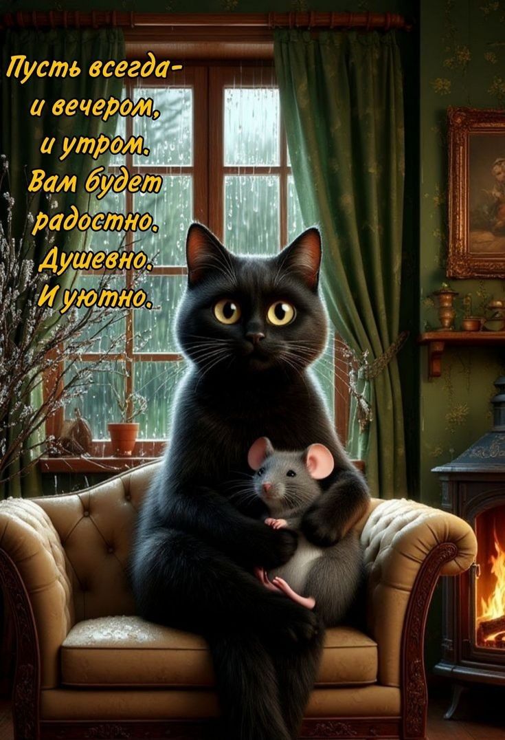 Пусть всегда- и вечером, и утром. Вам будет радостно. Душевно. И уютно.