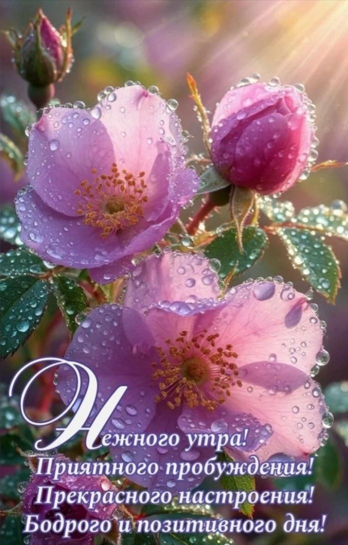 Нежного утра! Приятного пробуждения! Прекрасного настроения! Бодрого и позитивного дня!