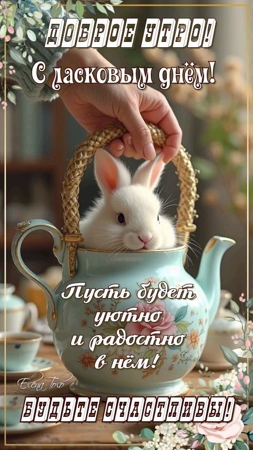 ДОБРОЕ УТРО! С ласковым днём! Пусть будет уютно и радостно в нём! БУДЬТЕ СЧАСТЛИВЫ!