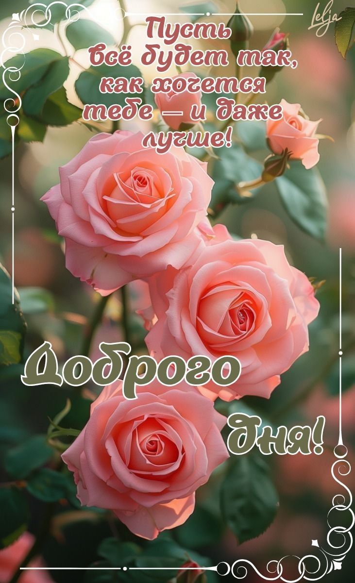 Пусть всё будет так, как хочется тебе — и даже лучше! Доброго дня!