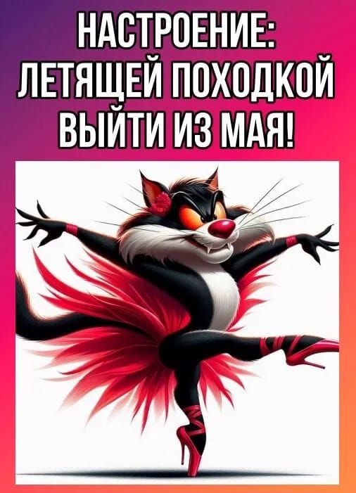 НАСТРОЕНИЕ: ЛЕТЯЩЕЙ ПОХОДКОЙ ВЫЙТИ ИЗ МАЯ!