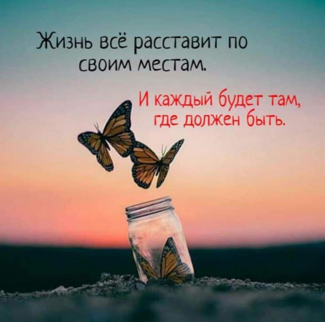 Жизнь всё расставит по своим местам.
И каждый будет там, где должен быть.