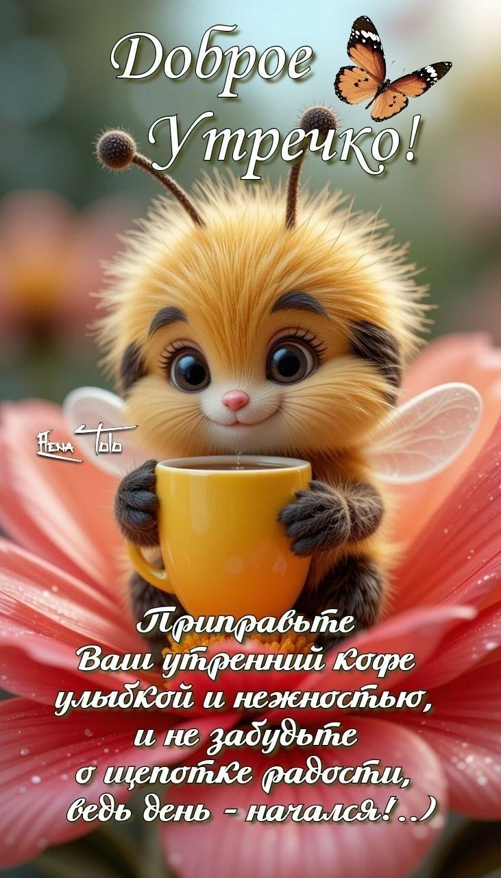 Доброе Утретчко!
Приправьте Ваши утренний кофе улыбкой и нежностью, и не забудьте о щепотке радости, ведь день - начался!...)