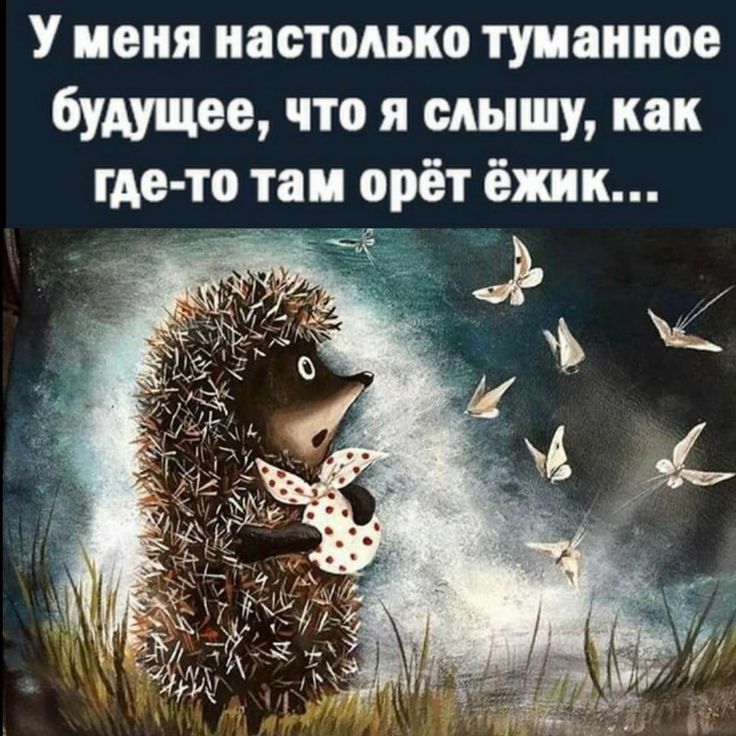 У меня настолько туманное будущее, что я слышу, как где-то там орёт ёжик...