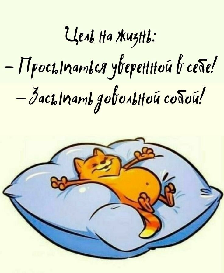 Цель на жизнь:
– Просыпаться уверенной в себе!
– Засыпать довольной собой!